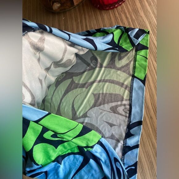 Miu Miu Stretch Mini Dress Size XS Green Blue Spaghetti Strap one-piece - Picture 7 of 11